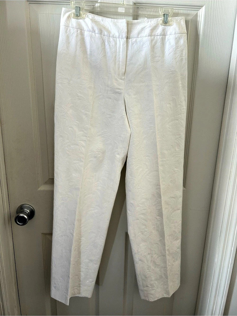 Talbots Floral Jacquard Straight Leg Pants Size 6 Like New